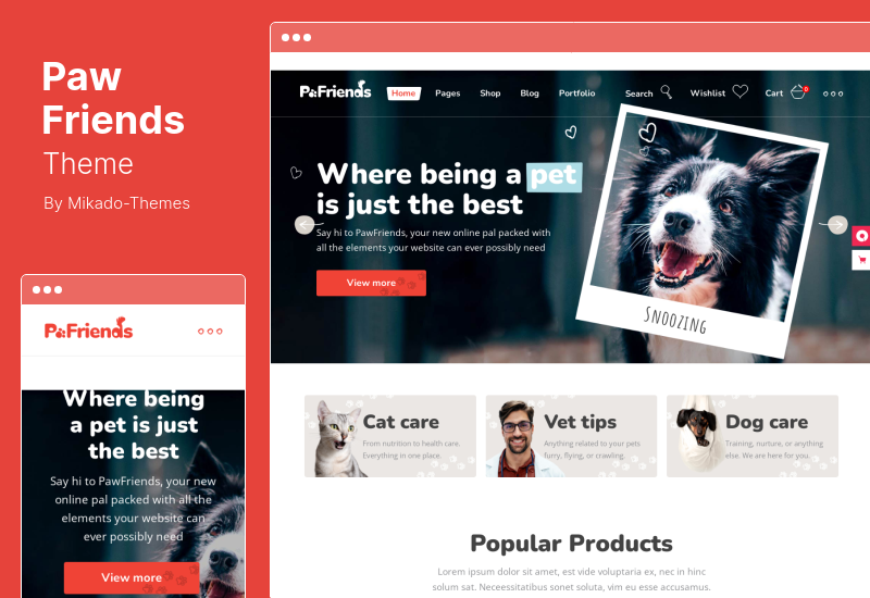 PawFriends Teması - Pet Shop ve Veterinerlik WordPress Teması