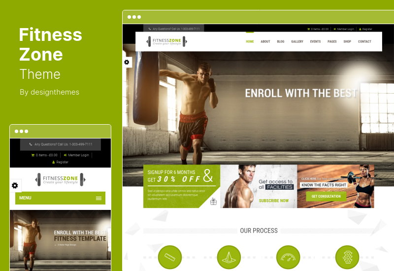 Tema della zona fitness - Palestra, tema WordPress per il fitness