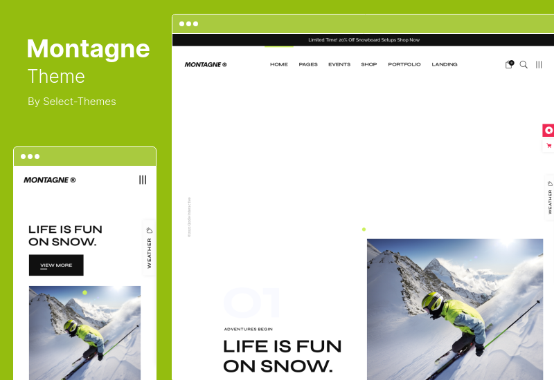 Montagne Theme - Wintersport & Skigebiet WordPress Theme