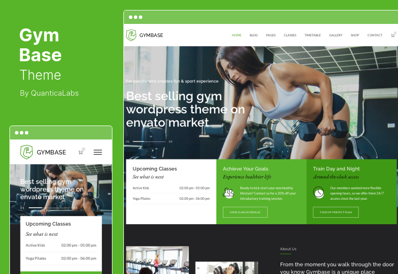 ธีม GymBase - ธีมยิมฟิตเนส WordPress