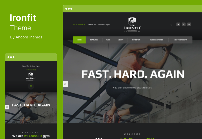 Tema Ironfit - Tema WordPress pentru fitness, sală de sport și Crossfit