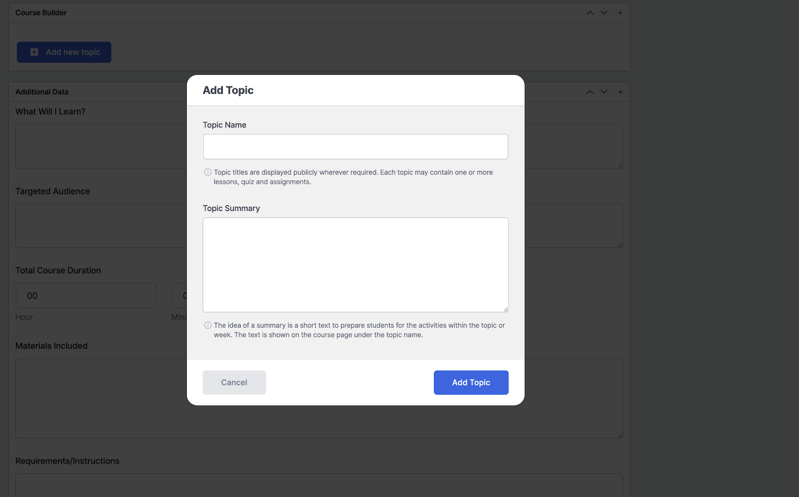 เพิ่มหัวข้อในติวเตอร์ lms