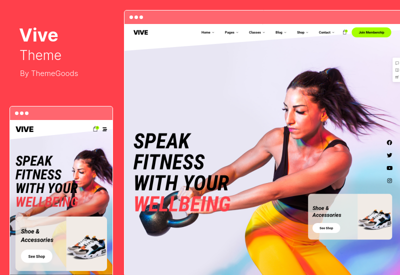 Thème Vive - Thème WordPress pour salle de fitness