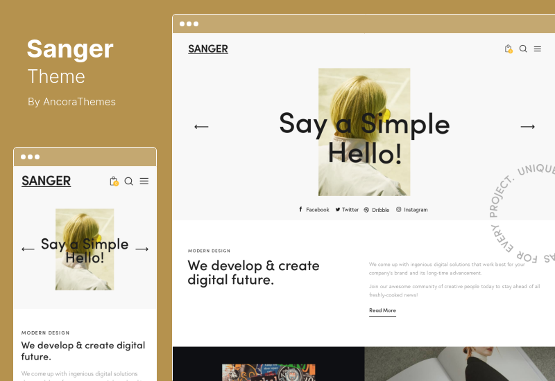 Sanger Theme - Тема WordPress для личного портфолио для креативщиков