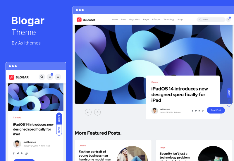 Blogar Theme - тема WordPress для блогов и журналов