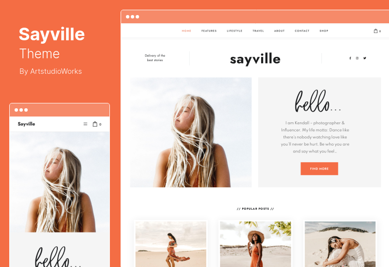 Sayville 主題 - WordPress 博客主題