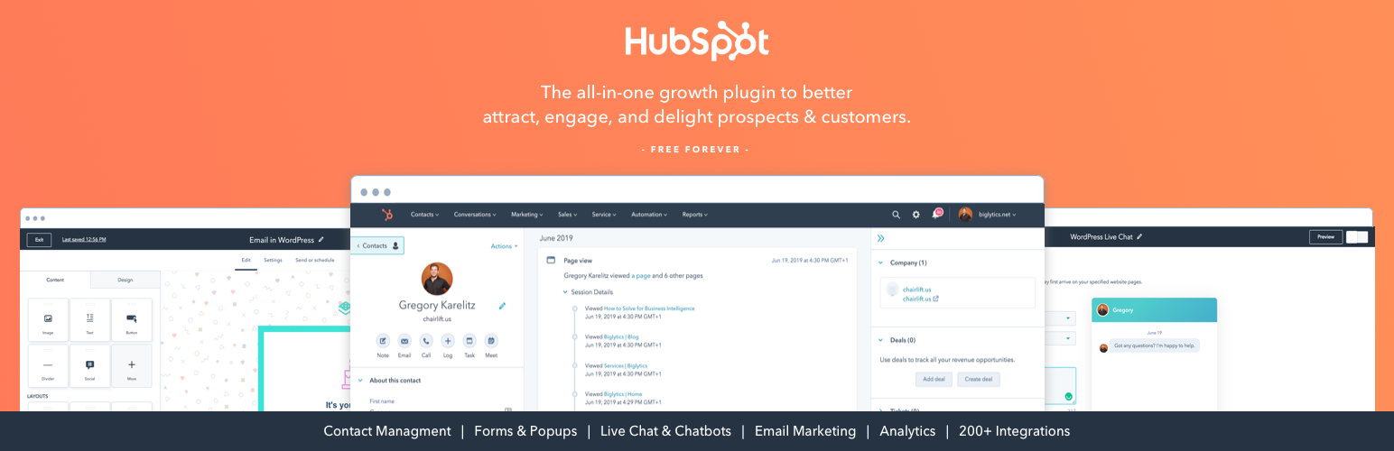 適用於 WordPress 的 HubSpot 電子郵件營銷插件