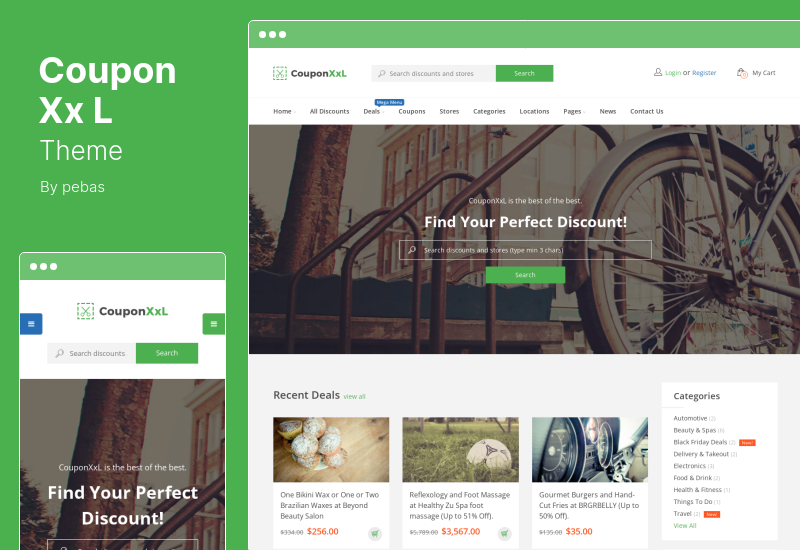 ธีม CouponXxL - ดีล คูปอง & ส่วนลด WordPress Theme