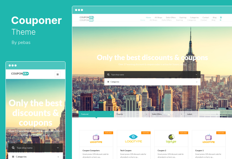 ธีมคูปอง - คูปอง & ส่วนลด WordPress Theme