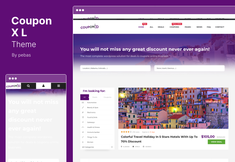 ธีม CouponXL - คูปอง ข้อเสนอ & ส่วนลด WordPress Theme