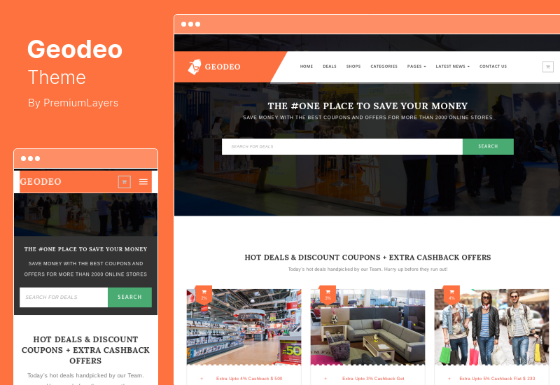 ธีม Geodeo - คูปอง & ข้อเสนอ WordPress Theme