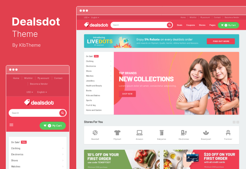 Dealsdot Theme - Multi Vendor Marketplace WordPress Theme