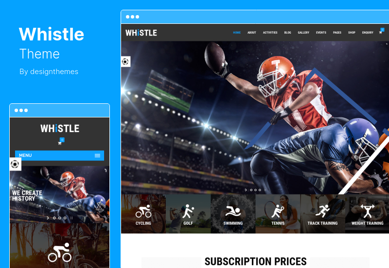 Whistle Theme - Тема WordPress для спортивного клуба