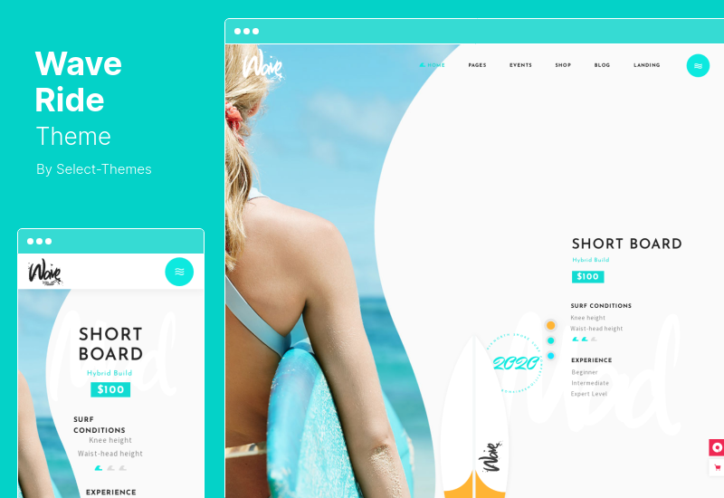 Tema WaveRide - Tema WordPress pentru surfing și sporturi acvatice