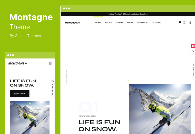 Montagne Theme - Wintersport & Skigebiet WordPress Theme