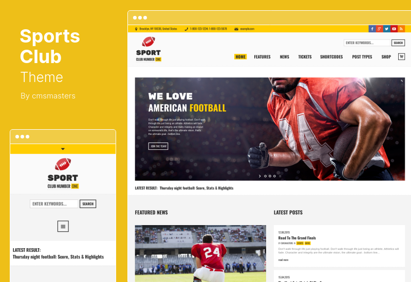 Sports Club Theme - Fußball, Fußball, Sportnachrichten WordPress Theme