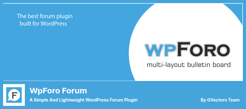 Plugin forum wpForo - un plugin per forum WordPress semplice e leggero