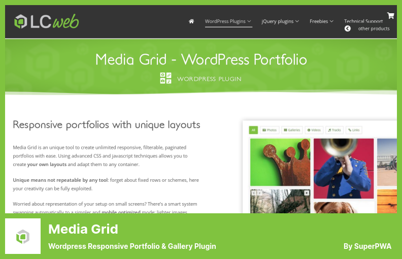 Plugin Media Grid - Portfólio Responsivo do WordPress e Plugin de Galeria