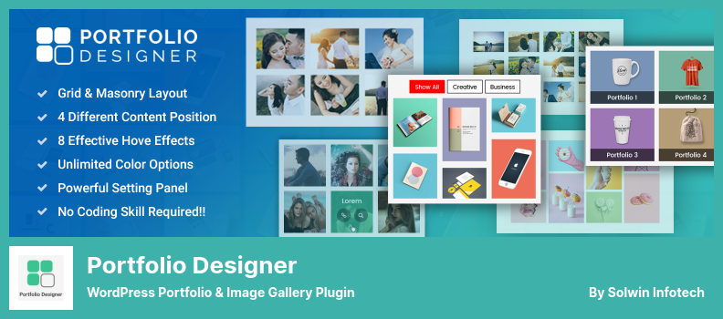 Portfolio Designer Plugin - برنامج WordPress Portfolio & Image Gallery Plugin