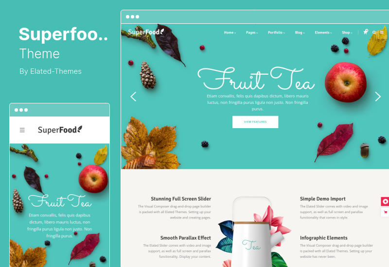 Tema Superfood - Tema WordPress pentru produse alimentare organice