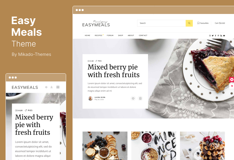 Tema EasyMeals - Tema de WordPress para blog de comida