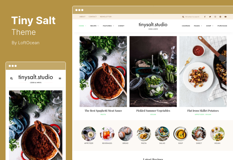 TinySalt Teması - Kişisel Yemek Blogu WordPress Teması