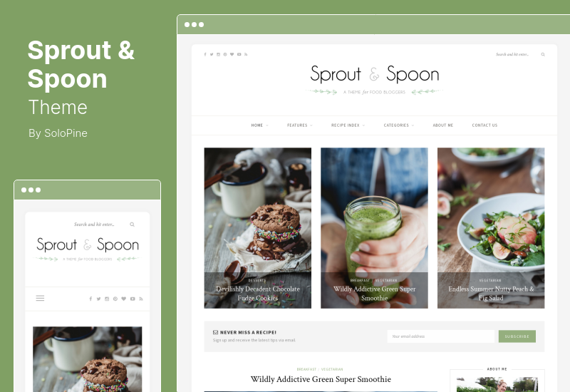 Sprout & Spoon 主題 - 美食博客 WordPress 主題