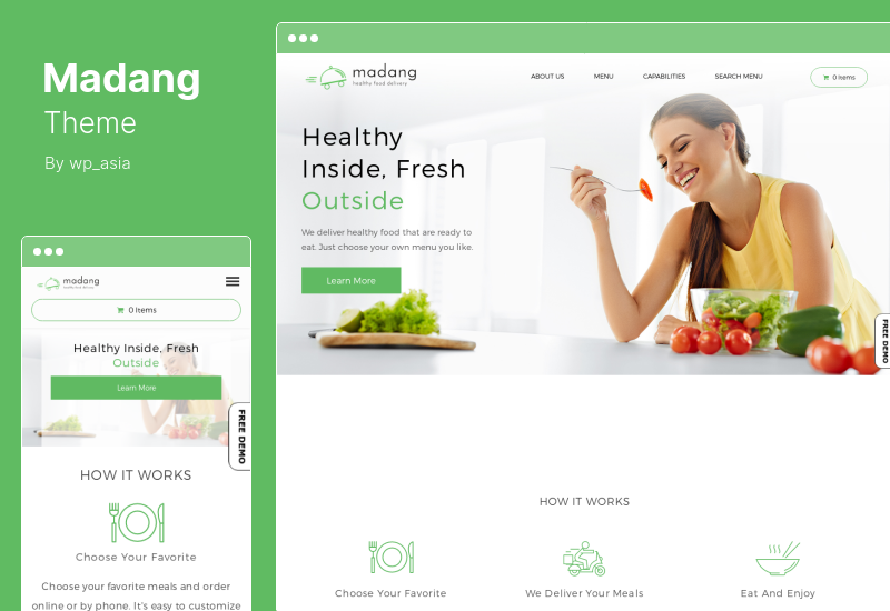 Madang Theme - Tema de WordPress de nutrición y entrega de alimentos saludables