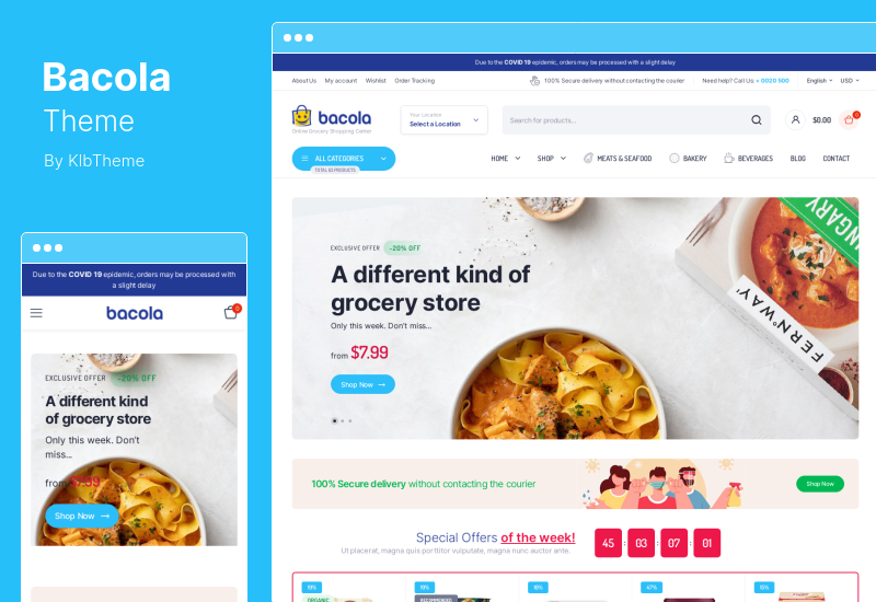 Tema Bacola - Tema Negozio di alimentari e eCommerce alimentare