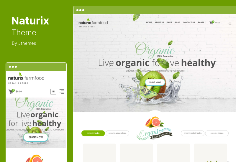 Tema Naturix - Tema magazinului organic Woocommerce