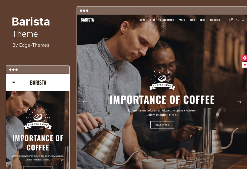 Barista Theme - 適用於咖啡館、咖啡店和酒吧的現代 WordPress 主題