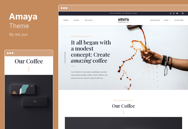 Amaya Teması - Kahve Dükkanı WordPress Teması