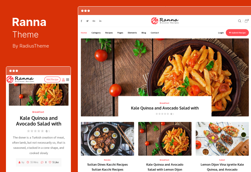 Ranna Theme - 食物和食譜 WordPress 主題