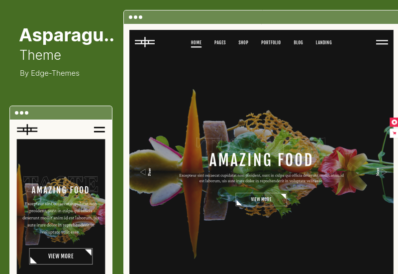 Tema de espárragos - Tema de WordPress para restaurante moderno