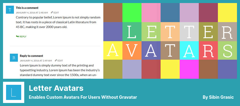 Complemento de avatares de letras: permite avatares personalizados para usuarios sin Gravatar