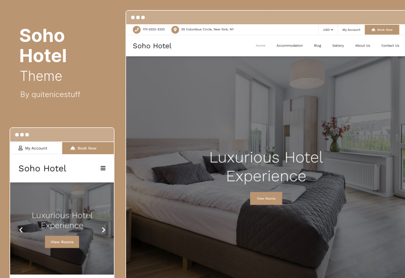 Tema hotelului Soho - Tema WordPress pentru calendarul rezervărilor hoteliere