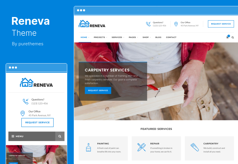 Reneva Theme - Handwerker & Renovierung WordPress Theme