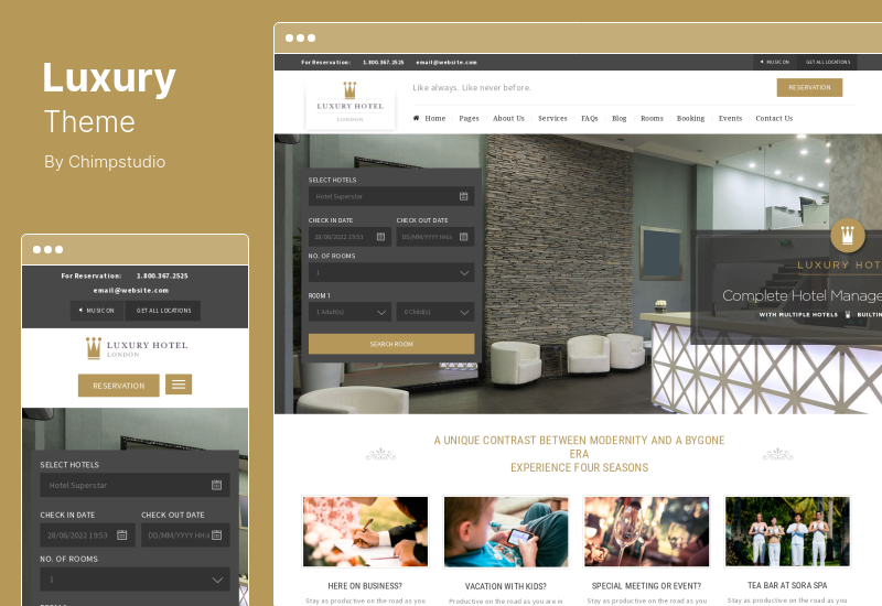 Tema di lusso - Prenotazione di hotel online Tema WordPress