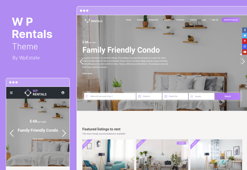 Tema WP Rentals - Tema WordPress pentru rezervare cazare