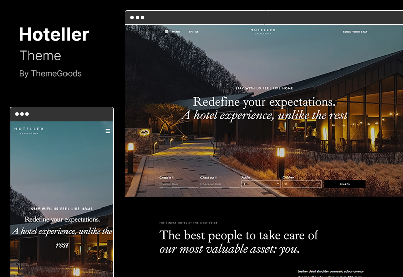 ธีม Hoteller - ธีม WordPress การจองโรงแรม