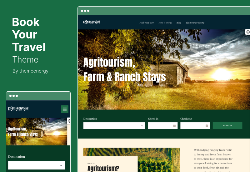 预订您的旅行主题 - 在线预订 WordPress 主题