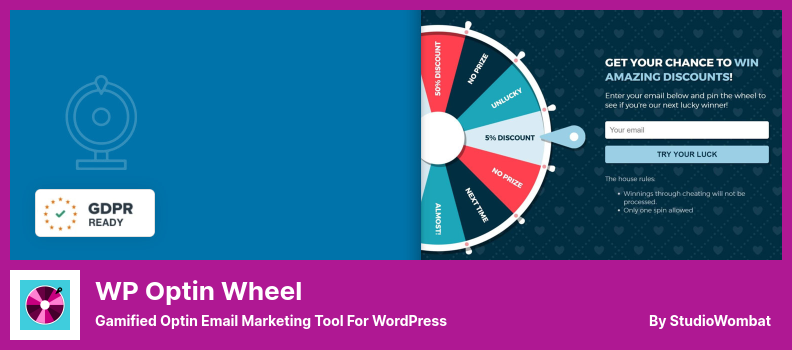 ปลั๊กอิน WP Optin Wheel - เครื่องมือการตลาดผ่านอีเมล Gamified Optin สำหรับ WordPress