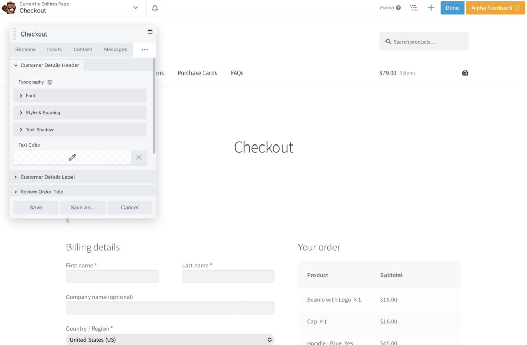 Arrastar e soltar o módulo de checkout