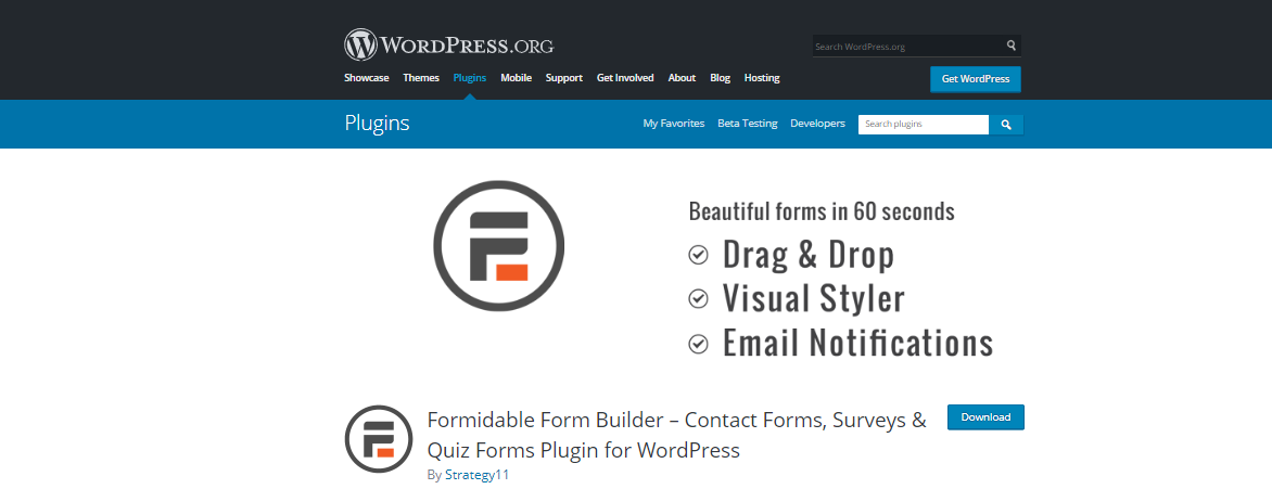 Formulario formidable: software de directorio de servicios WordPress