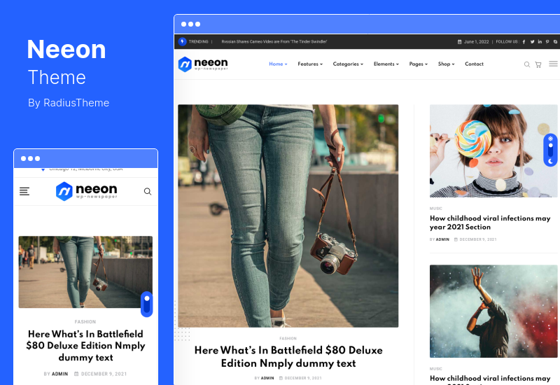 Neeon Theme - WordPress News Magazine Theme