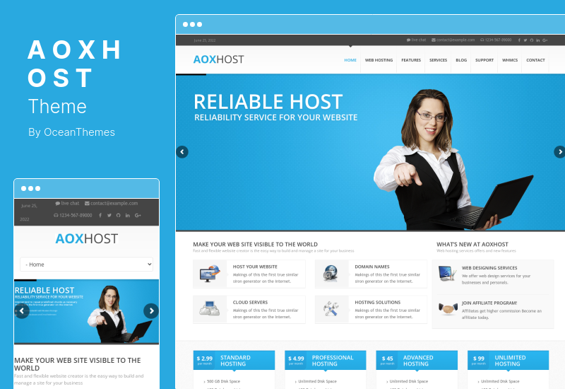 Aox Host Theme - 专业的托管和 WHMCS WordPress 主题