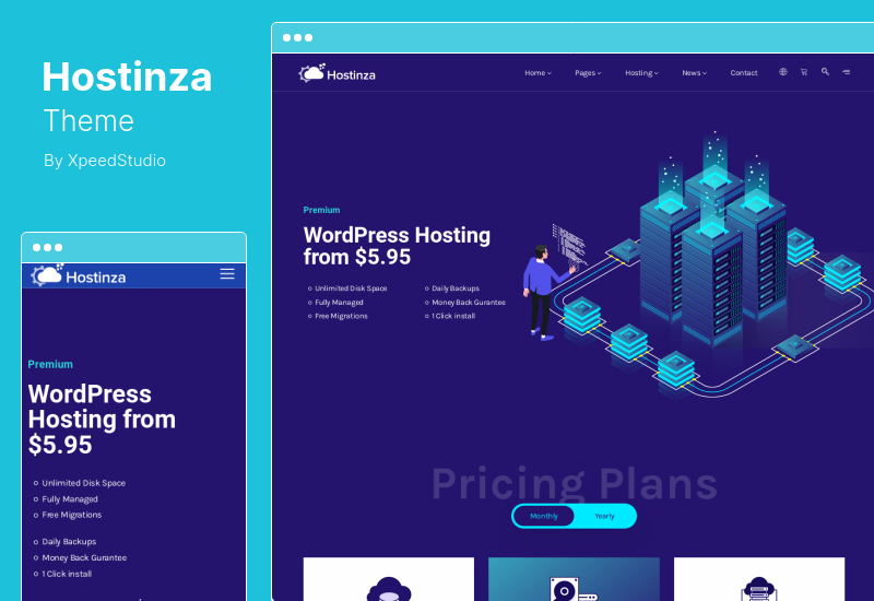 Tema Hostinza - Tema WordPress Web-Hosting WHMCS