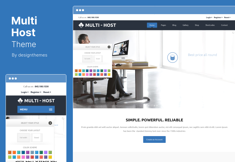 Multi Host Theme - Tema WordPress pentru găzduire WHMCS