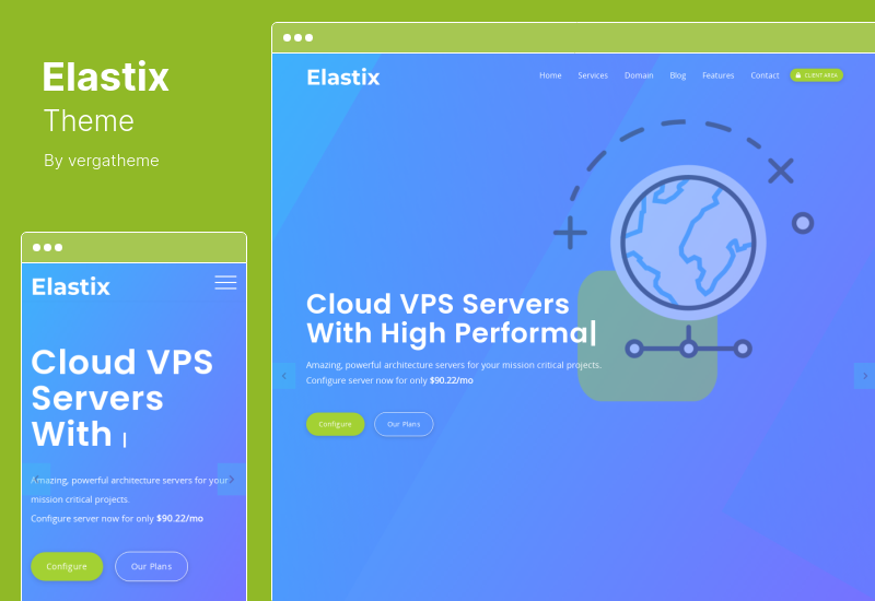 Tema Elastix - Provider di hosting e tema WordPress WHMCS