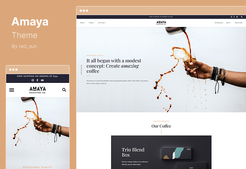 Tema Amaya - Tema WordPress Kedai Kopi